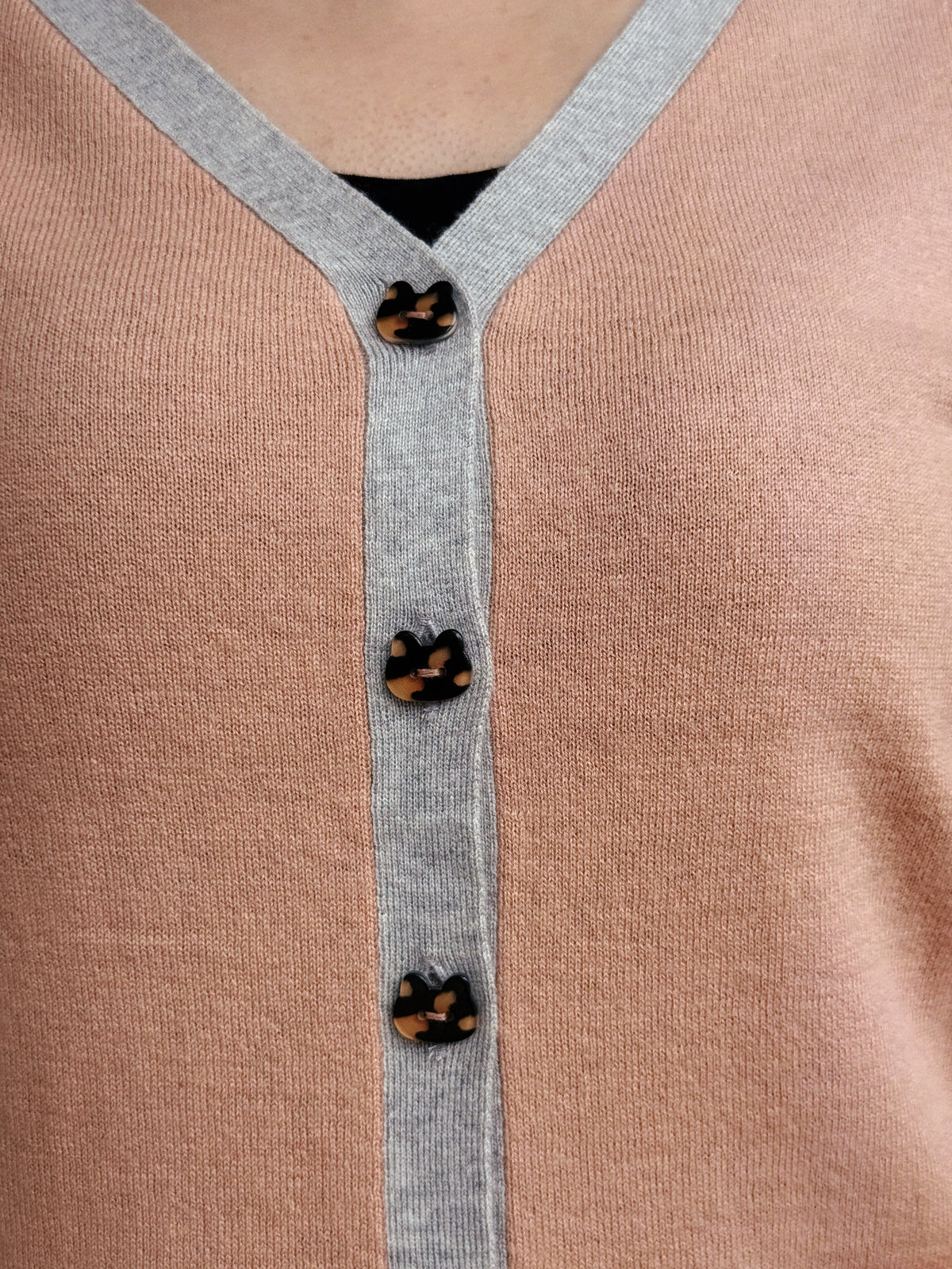 Lace and contrast trim cardigan