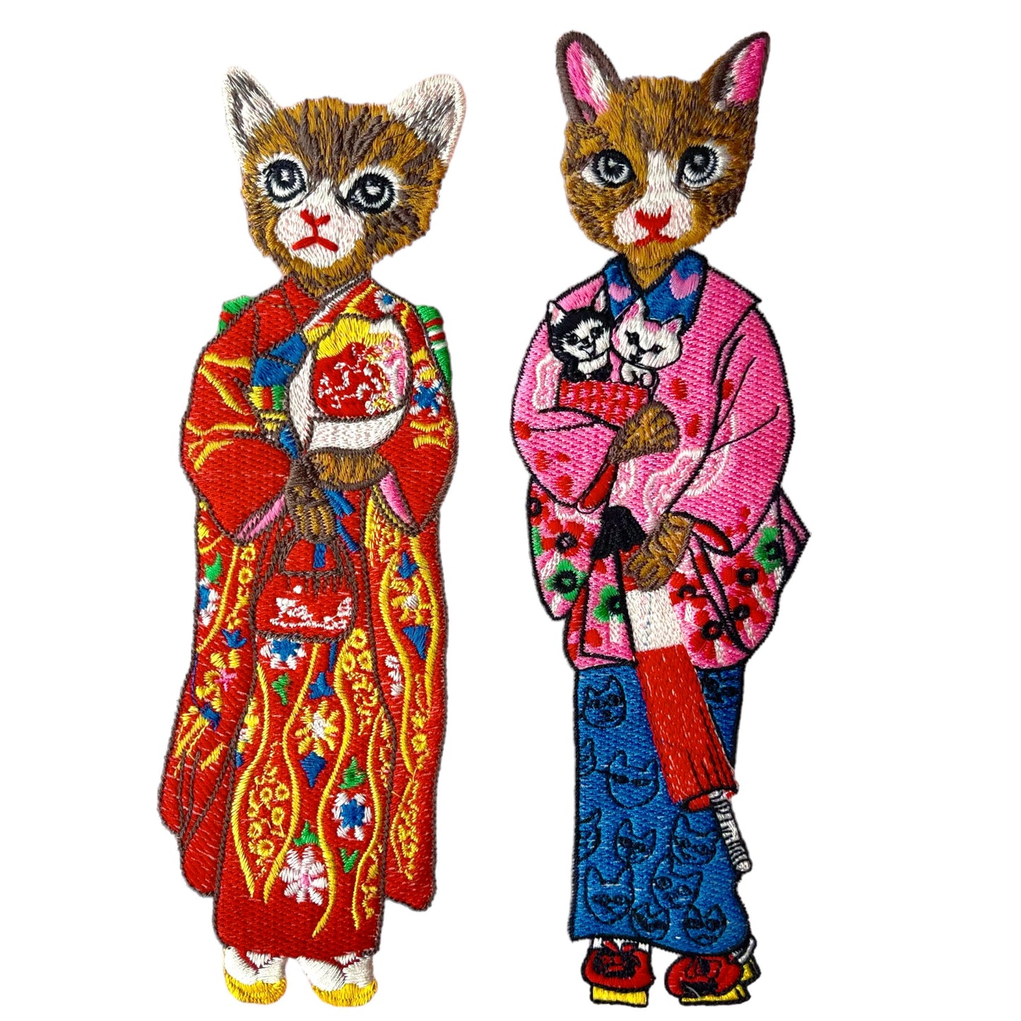 Kimono cat embroidery sweatshirt