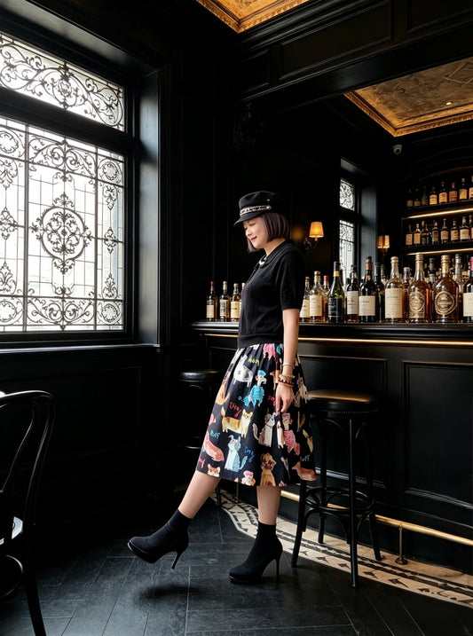 Pointelle Knit and Japanese pattern one piece