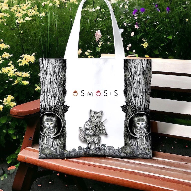 Forest era needle pen drawing tote bag