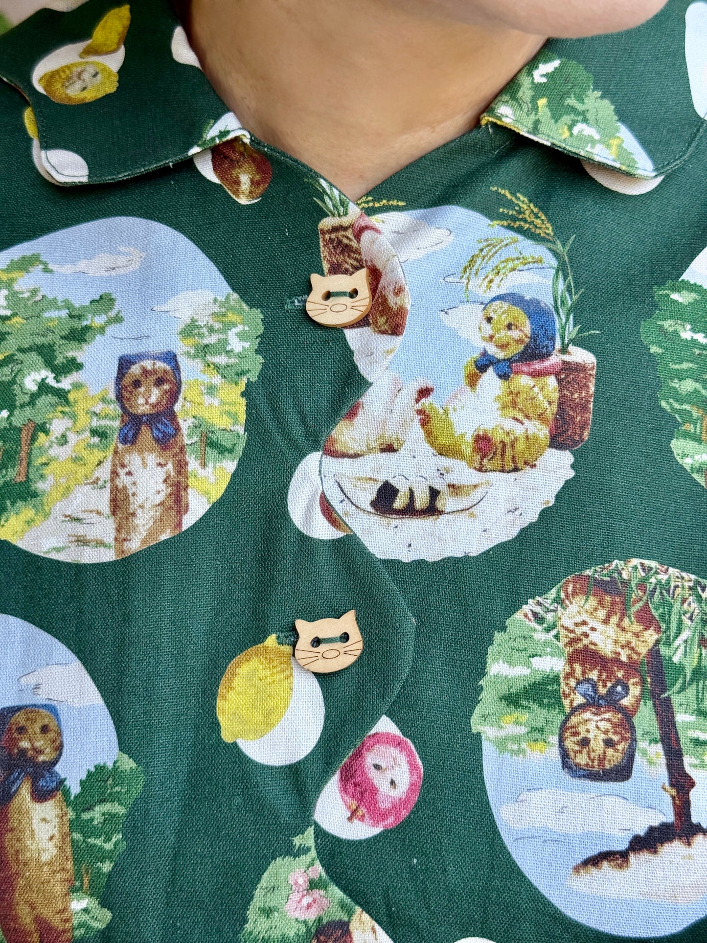 Picnic cats pattern shirt