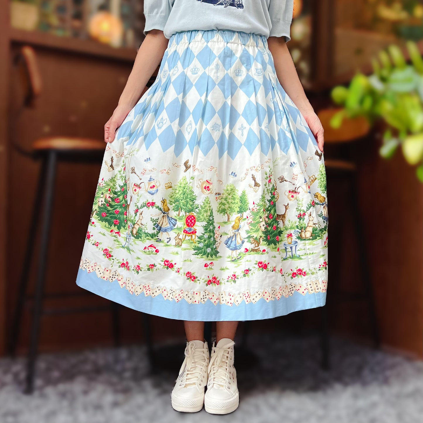 Alice in the wonderland midi skirt