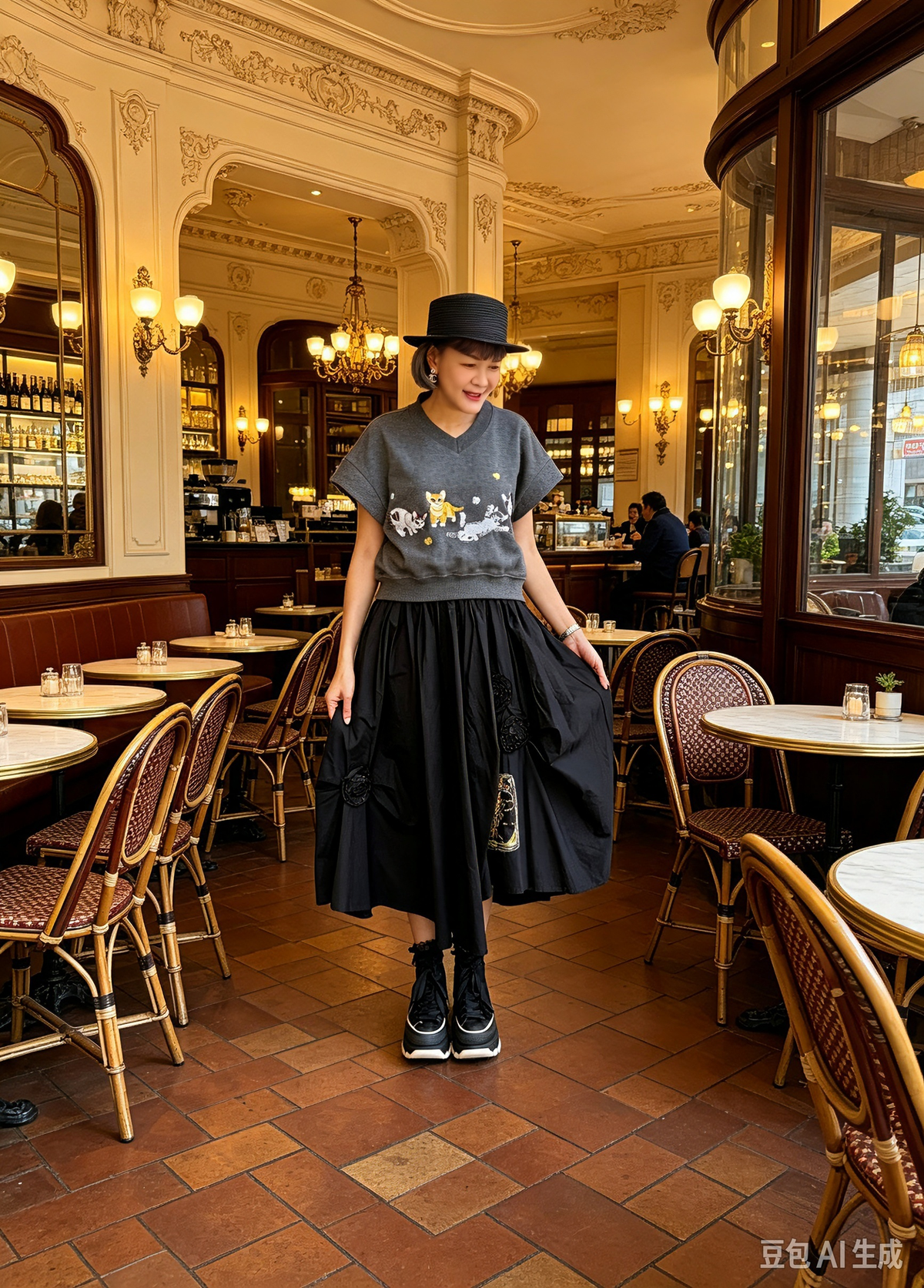 2 way Long/ short sleeves embroidery top