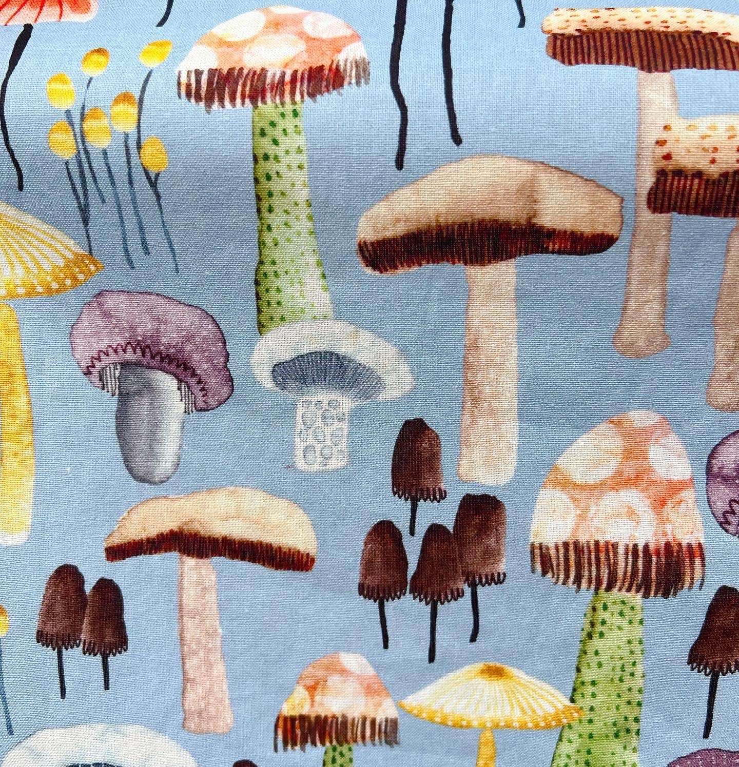 Mushrooms falling from sky midi skirt