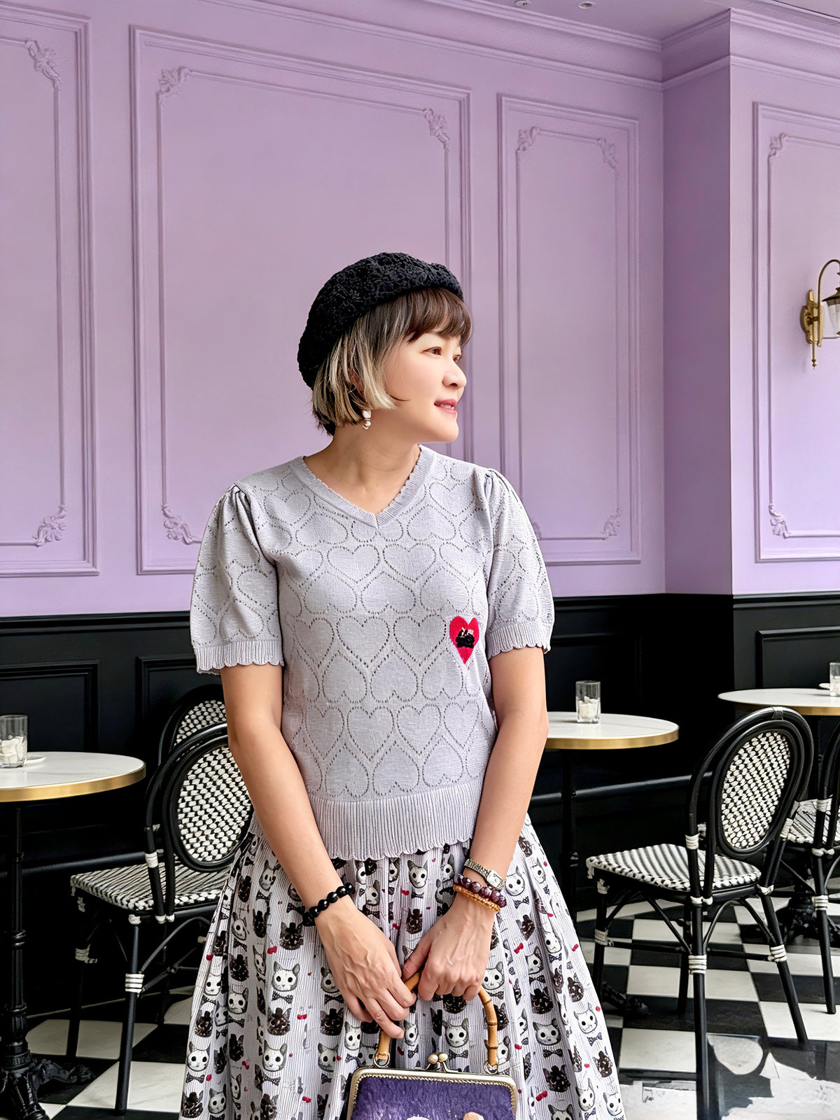 Cotton lurex embroidery cardigan
