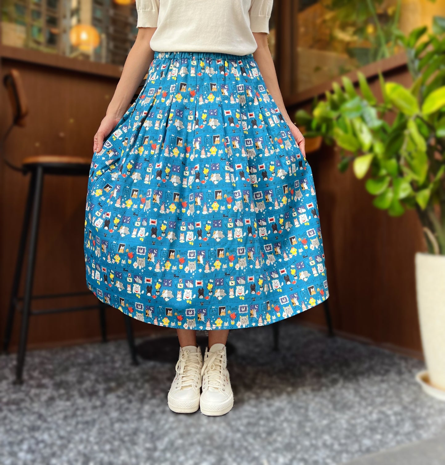 Animal together dinner midi skirt