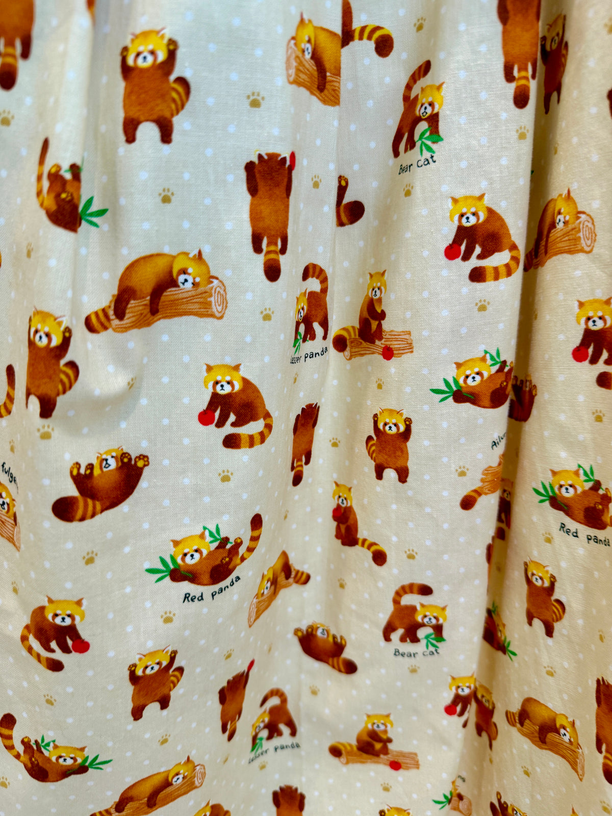 Red panda midi skirt