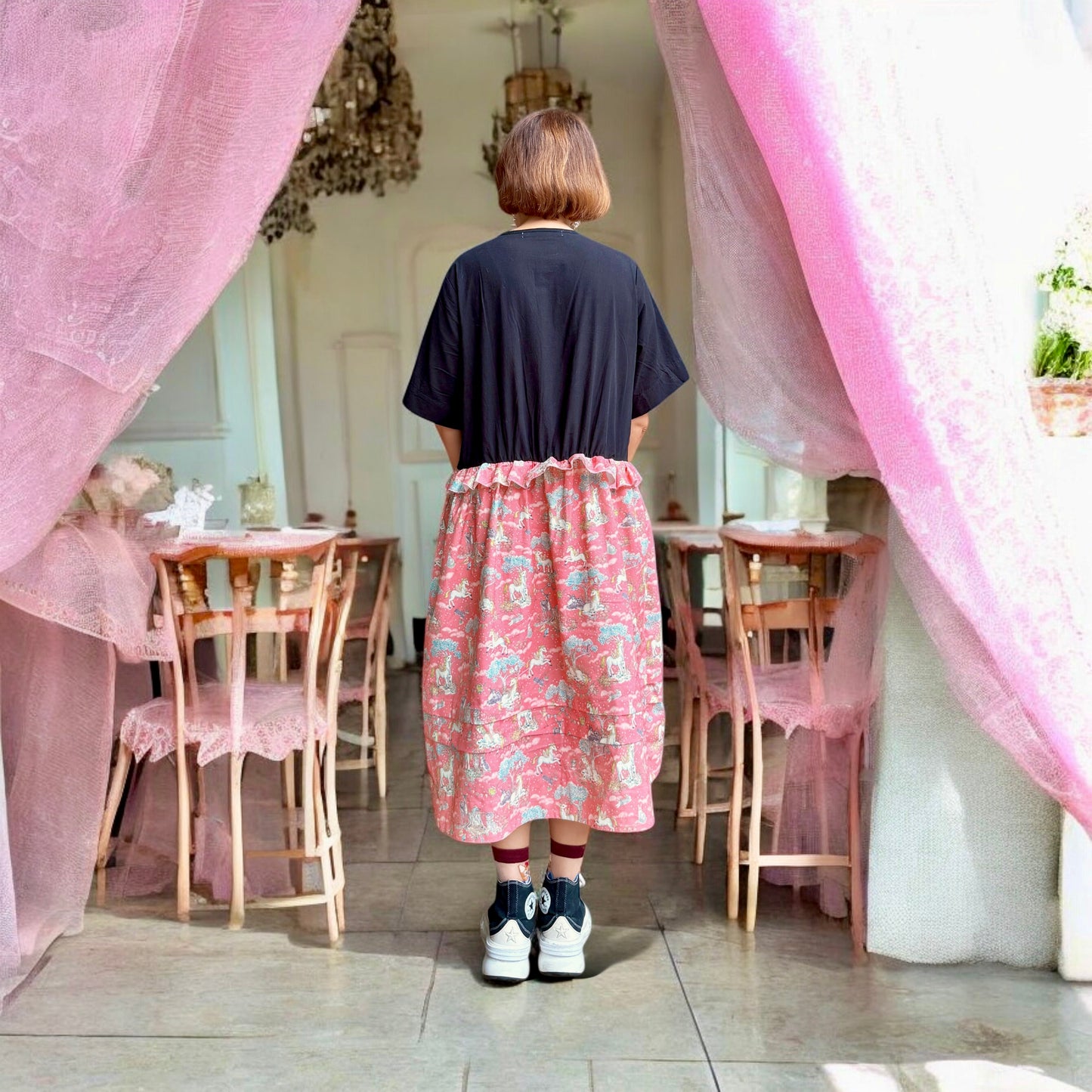 Black plus dreamy unicorn one piece