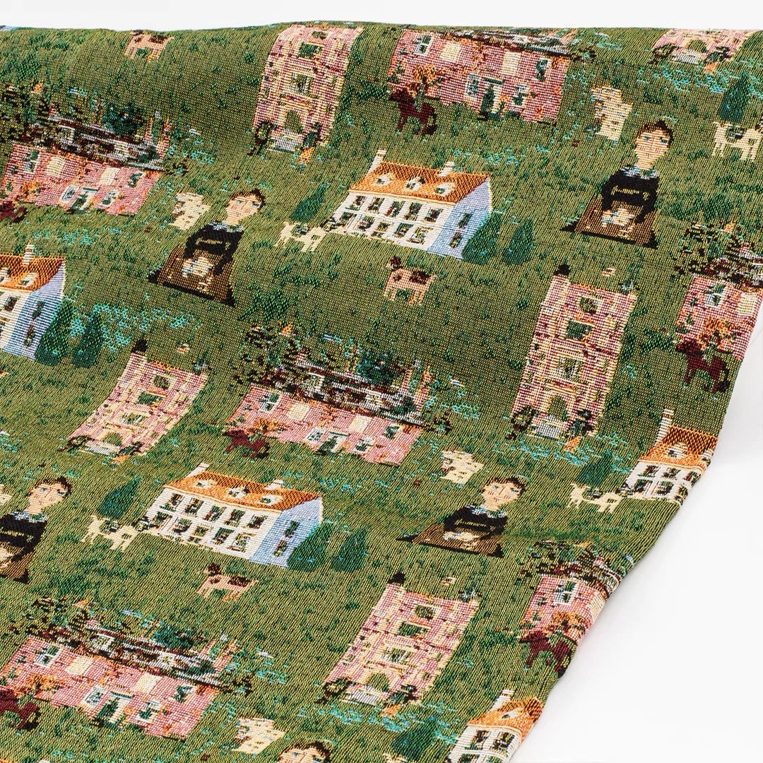 European village jacquard fabric skirt pant