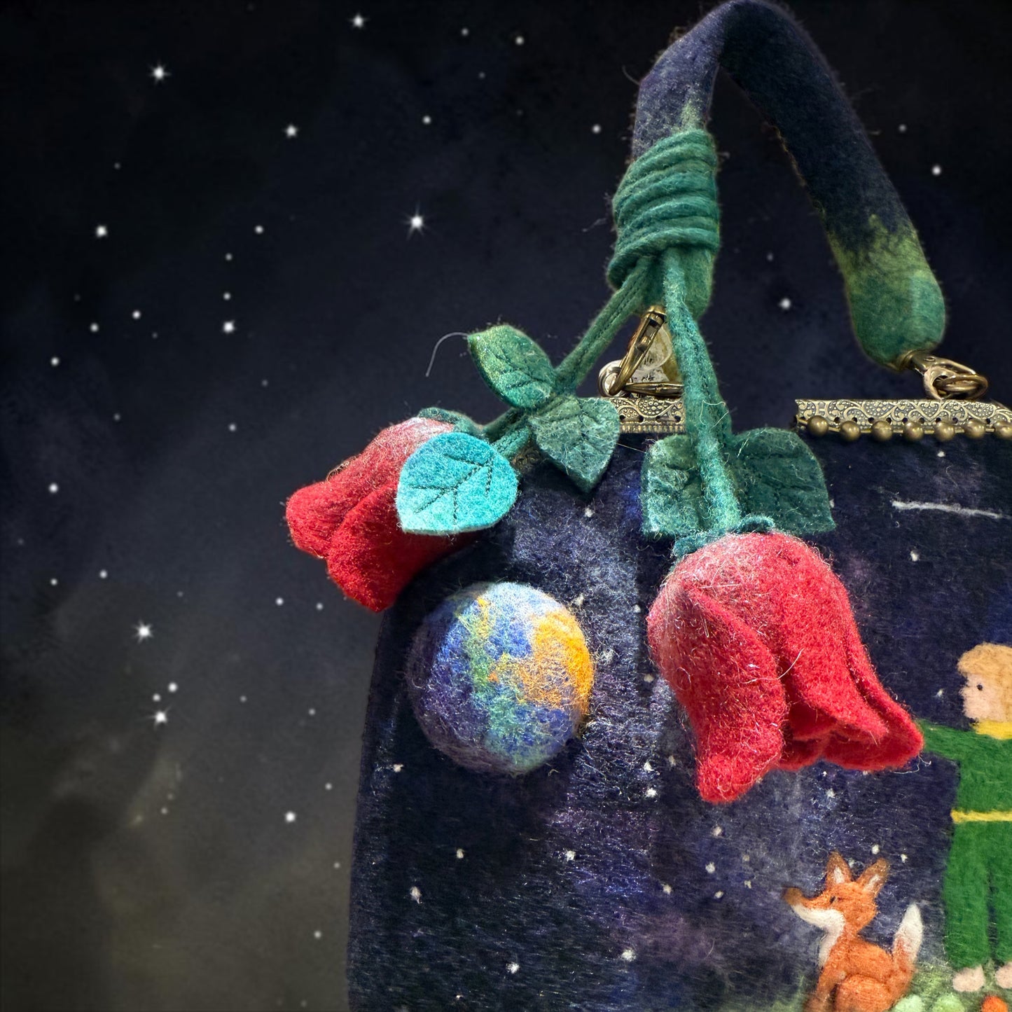 Le little prince handmade felt wool bag