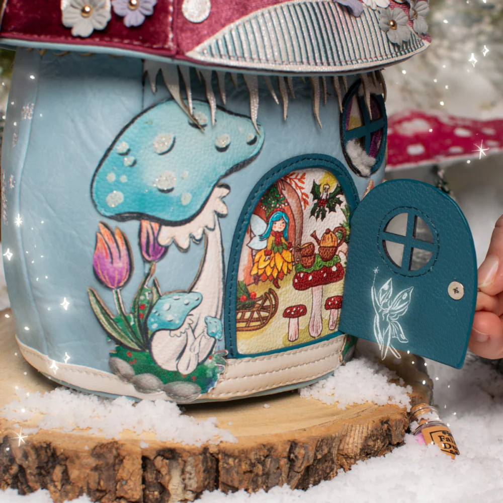 Fairy Village Snowflake Toadstool House Bag