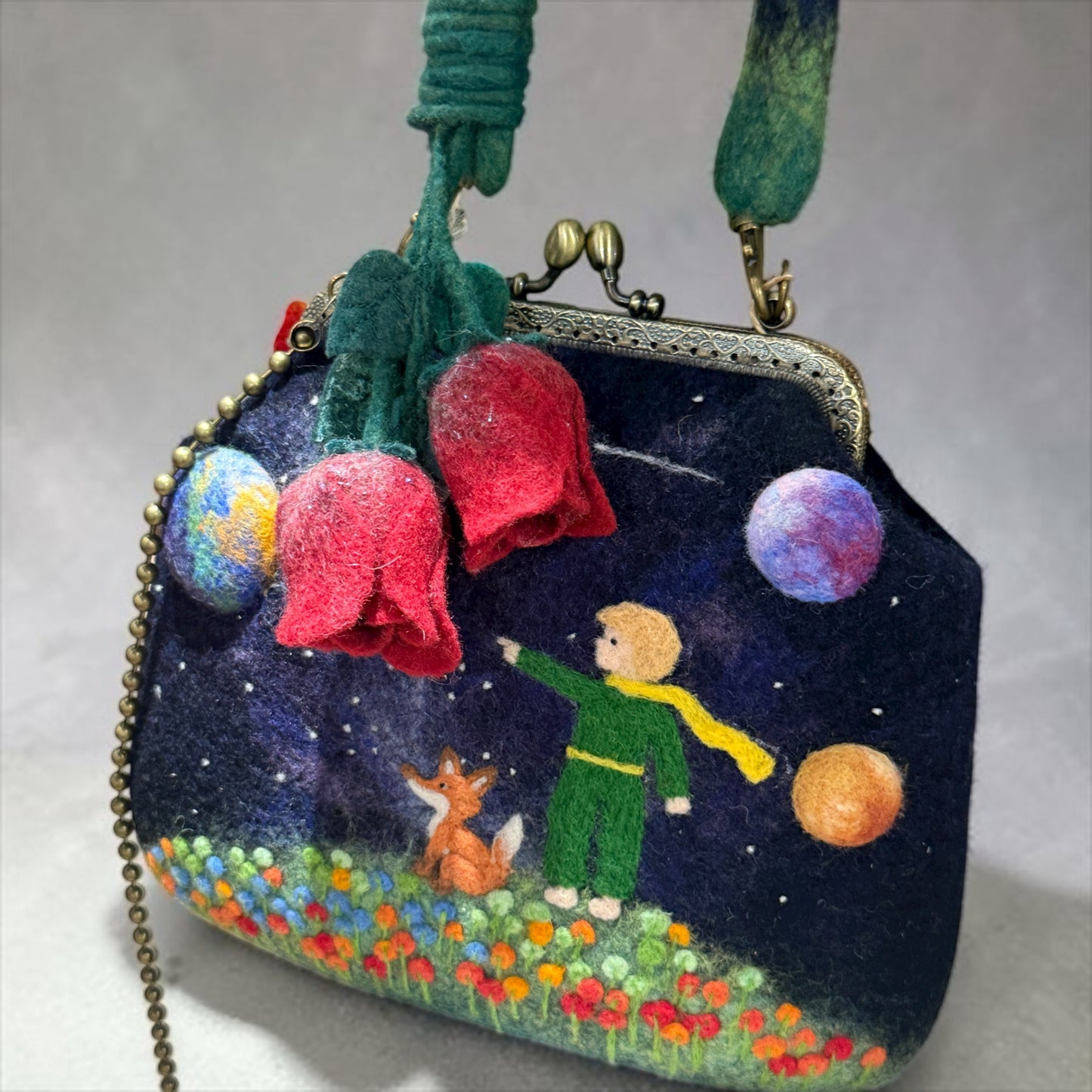 Le little prince handmade felt wool bag