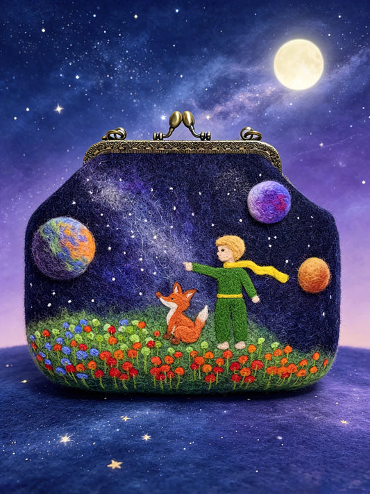 Le little prince handmade felt wool bag
