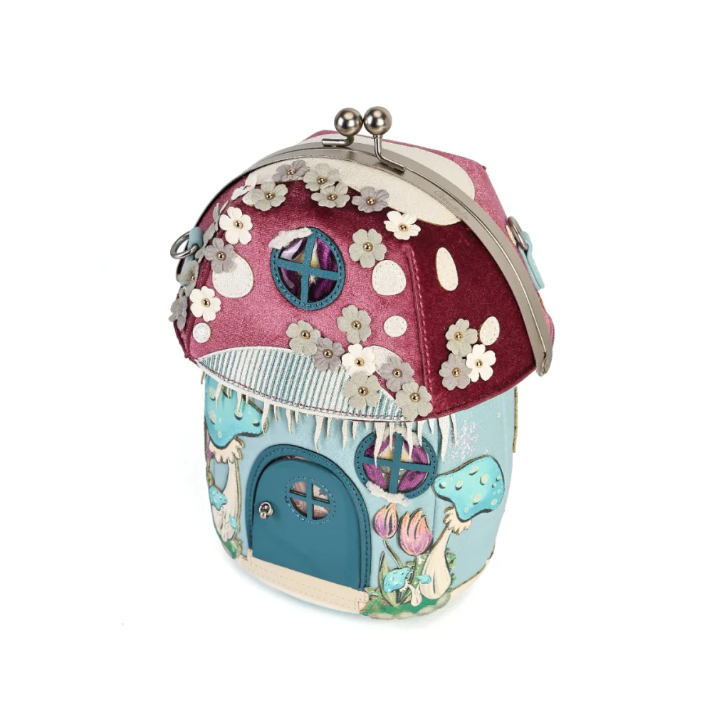 Fairy Village Snowflake Toadstool House Bag