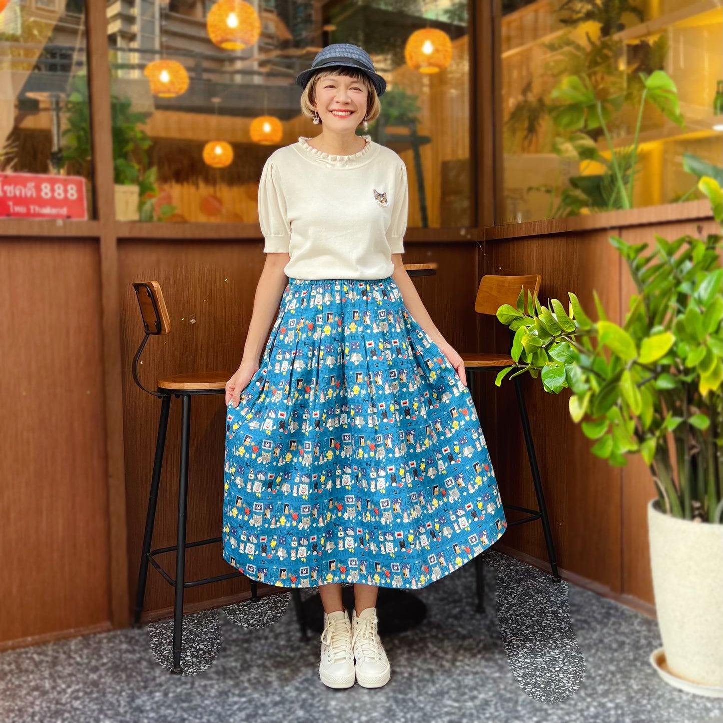 Animal together dinner midi skirt