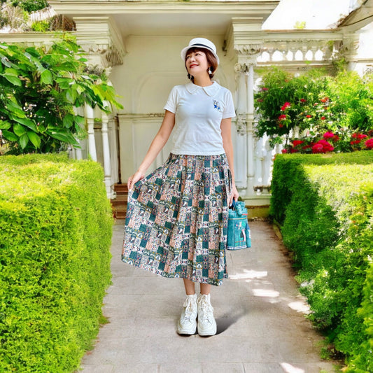 gardening animal midi skirt