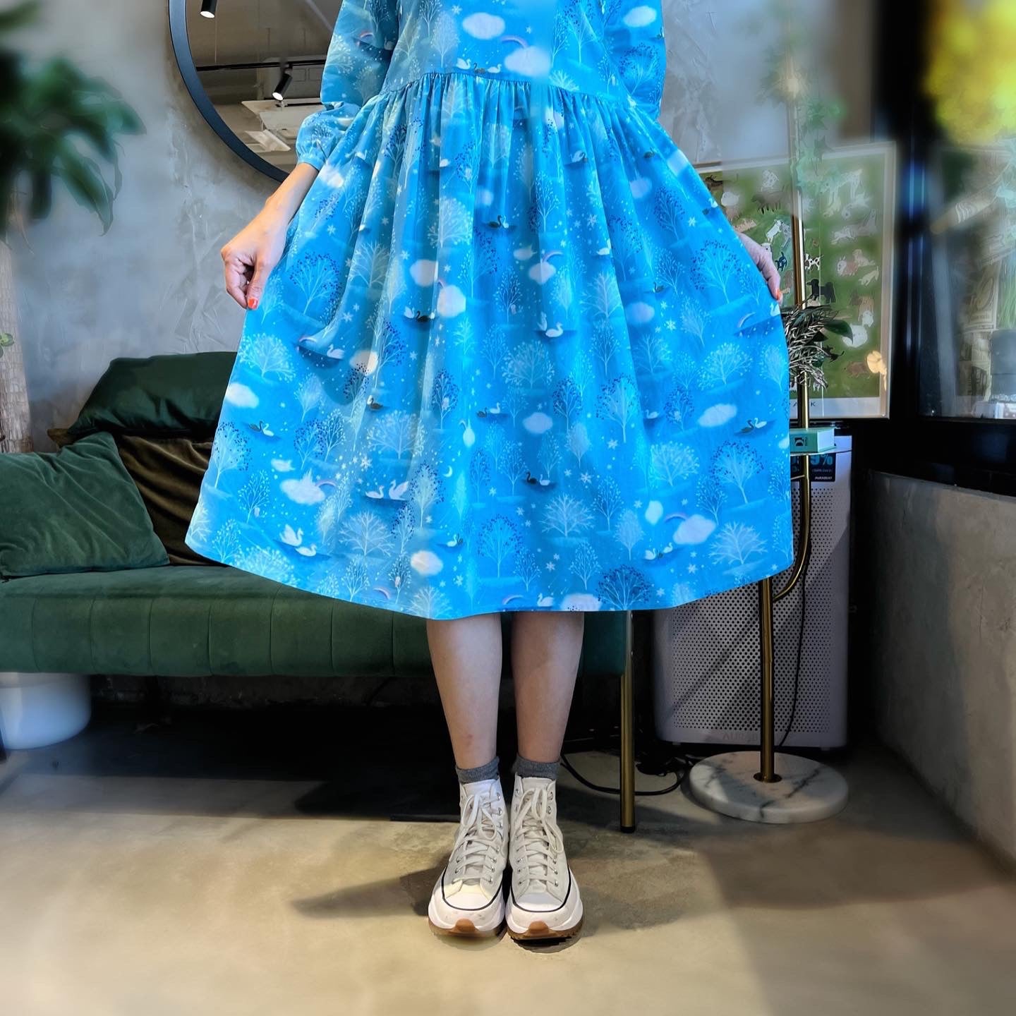 Blue Swan Lake Loose Fit Dress